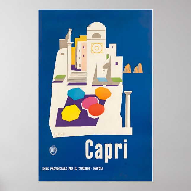 Capri Art Italy Travel Poster Vintage Italian Prin (Front)