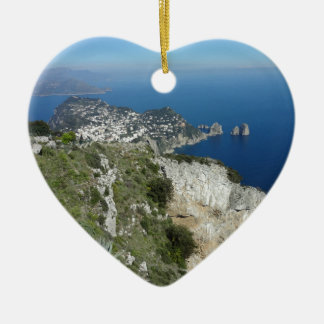 Capri Faraglion Rocks Italy High View.JPG Ceramic Tree Decoration