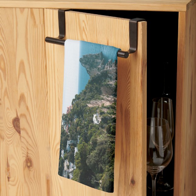 Capri Faraglioni Rock View 1 Tea Towel (Thirds Fold)
