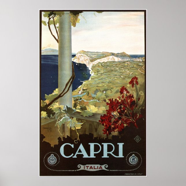 CAPRI ITALIA Travel Advertisement Vintage Italian Poster (Front)