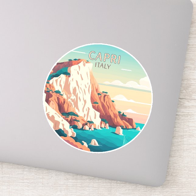 Capri Italy Lemons Mediterranean Island Retro Squa (Detail)