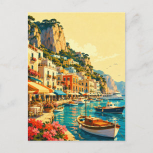 Capri Italy Marina Grande Harbour Souvenir Postcard
