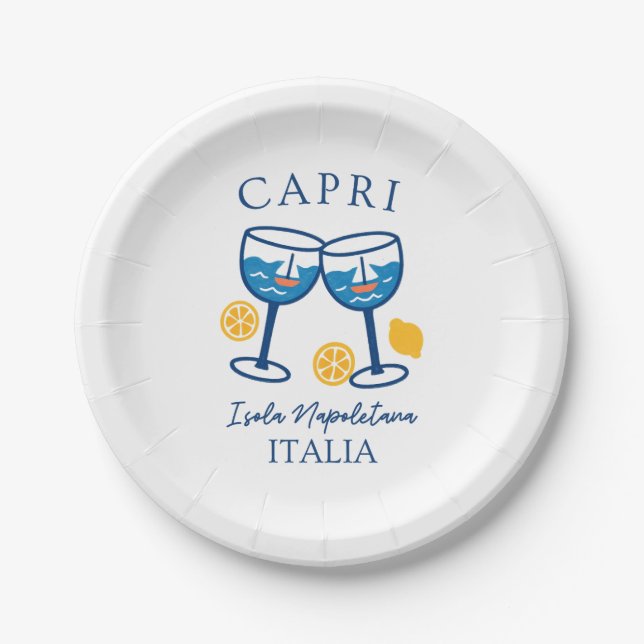 Capri Italy Party Paper Plate (Front)