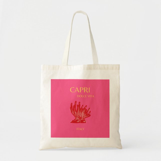 Capri, Italy, Pink Tote Bag (Front)