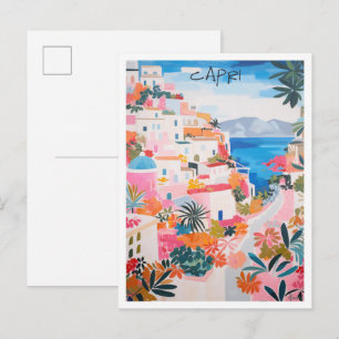 Capri Italy Travel Aesthetic Postcard