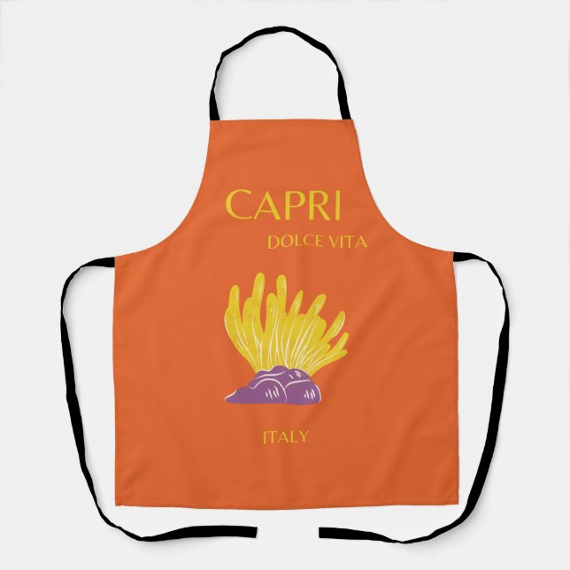 Capri, Italy, Travel, Preppy, Orange Apron (Front)
