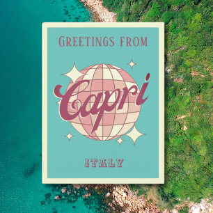 Capri Italy vacation Retro Vintage Postcard