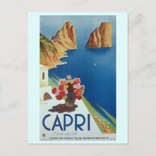 Capri Italy Vintage Italian Travel Postcard (Front)