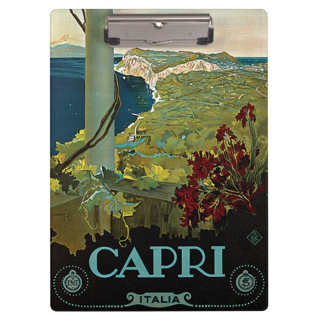Capri, Italy, Vintage Travel Poster Art Italia Clipboard (Front)