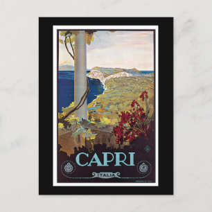 Capri, Italy Vintage Travel Poster Postcard