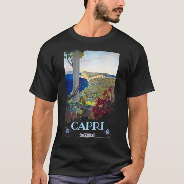 Capri, Italy Vintage Travel Tourism T-Shirt (Front)