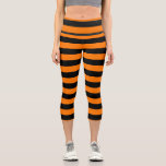 Capri Leggings Orange Black Stripes<br><div class="desc">stylish & comfy sports high-waisted capris leggings perfect for yoga,  gym,  and cycling sessions. These orange and black colour stripes legging is more attractive.</div>