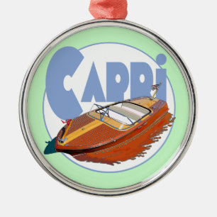 Capri Powerboat Metal Tree Decoration