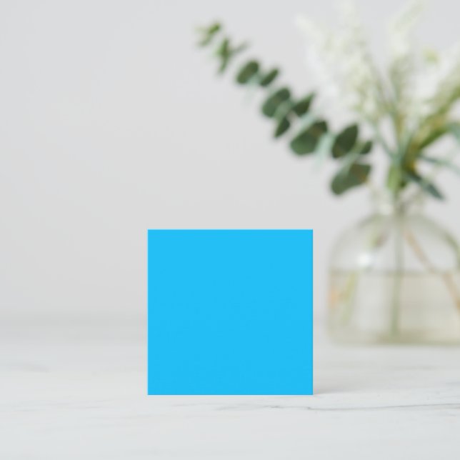 Capri (solid colour)  square business card (Standing Front)