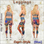 CAPRI STYLE LEGGINGS - "3 Domes" - Paul Klee Art<br><div class="desc">An art image entitled "City with the Three Domes" - (1914) by artist Paul Klee (1879 - 1940) is featured on these colourful Capri Style Leggings. Available in five women's sizes (XS, S, M, L, XL). See "About This Product" description below for general sizing and product info. The image covers...</div>