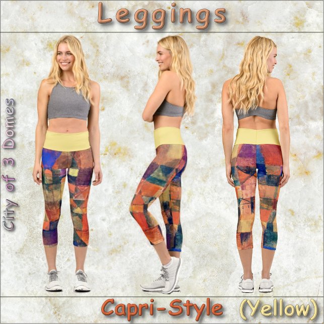 CAPRI STYLE LEGGINGS - "3 Domes" - Paul Klee Art (Creator Uploaded)