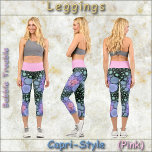 CAPRI STYLE LEGGINGS -"Bubble Trouble" - Pink<br><div class="desc">An abstract art image entitled "Bubble Trouble" is featured on these colourful Capri Style Leggings. Available in five women's sizes (XS, S, M, L, XL). See "About This Product" description below for general sizing and product info. The abstract image covers the entire pair by default. ►It can be adjusted in...</div>