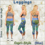 CAPRI STYLE LEGGINGS - Irises - Blue - van Gogh<br><div class="desc">An image of "Irises" by Vincent van Gogh is featured on these colourful Capri Style Leggings. Available in five women's sizes (XS, S, M, L, XL). See "About This Product" description below for general sizing and product info, The image covers the entire pair of leggings by default, with a Light...</div>