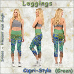 CAPRI STYLE LEGGINGS - Irises - Blue - van Gogh<br><div class="desc">An image of "Irises" by Vincent van Gogh is featured on these colourful Capri Style Leggings. Available in five women's sizes (XS, S, M, L, XL). See "About This Product" description below for general sizing and product info, The image covers the entire pair of leggings by default except for the...</div>