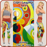 CAPRI STYLE LEGGINGS - "Rythme" - Abstract   Red<br><div class="desc">An abstract art image entitled "Rythme, Joie de vivre" (1912) by Robert Delaunay is featured on these colourful Capri Style Leggings. Available in five women's sizes (XS, S, M, L, XL). See "About This Product" description below for general sizing and product info. The abstract image covers the entire pair by...</div>