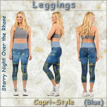 CAPRI STYLE LEGGINGS "Starry Night O.T.R" van Gogh<br><div class="desc">An image of "Starry Night Over the Rhone" by Vincent van Gogh is featured on these colourful Leggings. Available in five women's sizes (XS, S, M, L, XL). See "About This Product" description below for general sizing and product info, The image covers the entire pair of leggings by default except...</div>