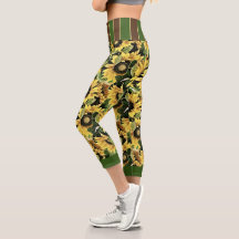 Capri Sunflower Leggings