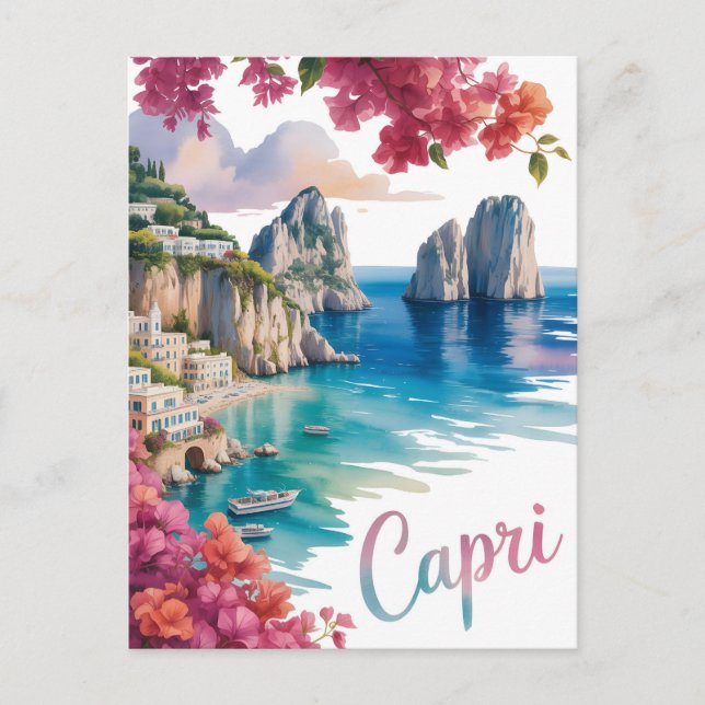 Capri watercolor  postcard (Front)