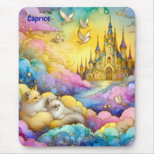 CAPRICE ~Crystal Castle Clouds Kittens ~ Mousepad