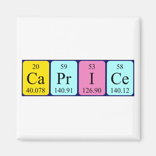 Caprice periodic table name magnet (Front)