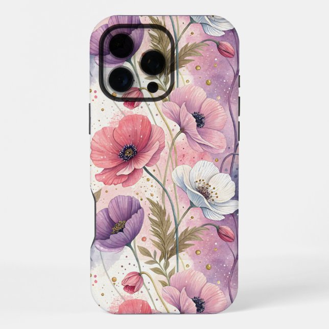 Capricious Aesthetic Poppies iPhone Case (Back)