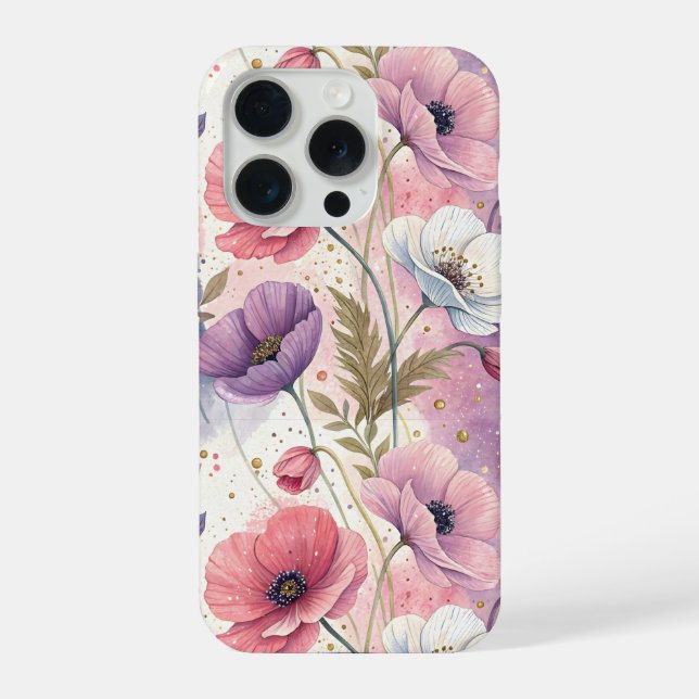 Capricious Aesthetic Poppies iPhone Case (Back)