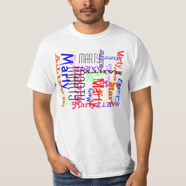 Capricious Repeating Name Collage T-Shirt (Front)