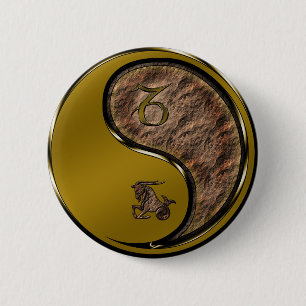 Capricorn 6 Cm Round Badge