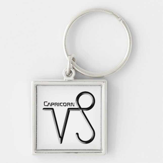 CAPRICORN, Abstract Design of the Zodiac Sign,  Key Ring (Front)