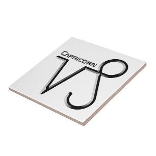 CAPRICORN, Abstract Design of the Zodiac Sign,  Tile