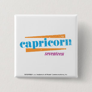 Capricorn Aqua 15 Cm Square Badge