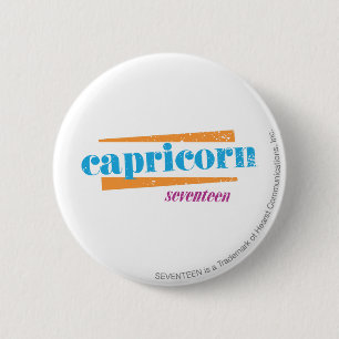 Capricorn Aqua 6 Cm Round Badge