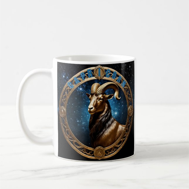 Capricorn astrology sign coffee mug (Left)