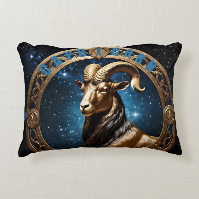 Capricorn astrology sign decorative cushion (Front)