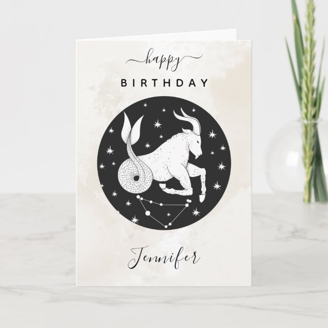 Capricorn Astrology Zodiac Sign Horoscope Elegant Card (Front)