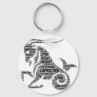 Capricorn Astrology Zodiac Sign Word Cloud Key Ring
