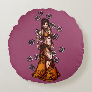 Capricorn Belly Dancer Goddess Zodiac Bellydance   Round Cushion