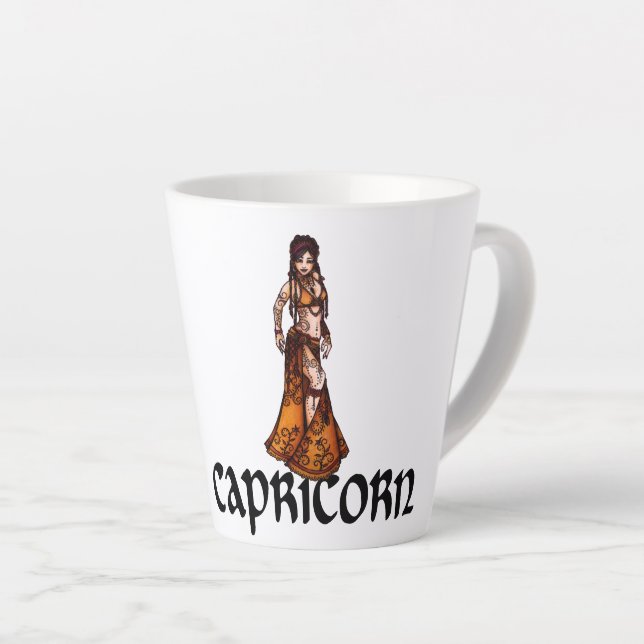 Capricorn Belly Dancer Zodiac Goddess              Latte Mug (Right Angle)