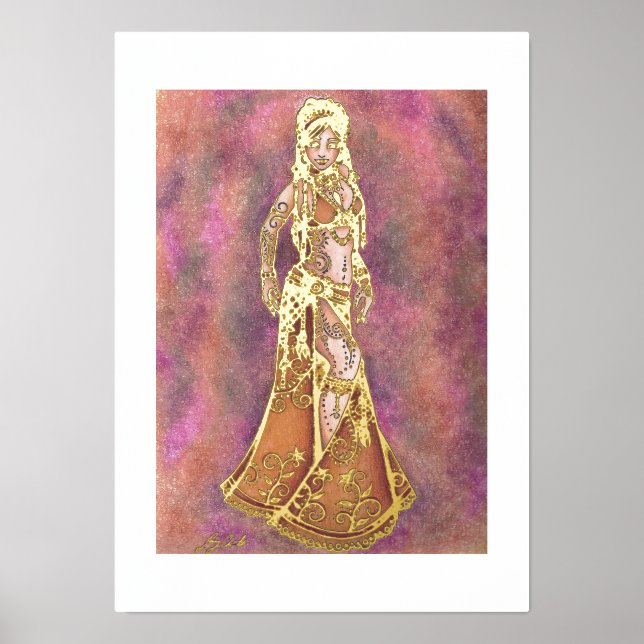 Capricorn Bellydancer cards Foil Prints (Front)