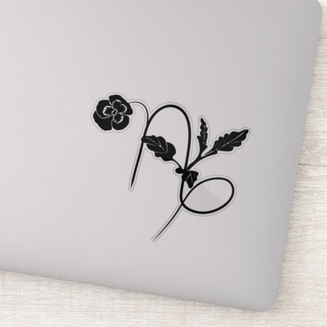 Capricorn birth flower zodiac sign elegant black (Detail)