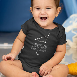 Capricorn Birth Sign   Zodiac Constellation Baby Bodysuit