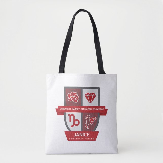Capricorn Birthday Crest™ for January 1-19 Tote Bag (Front)