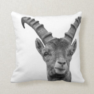 Capricorn black and white woodland animal photo cushion