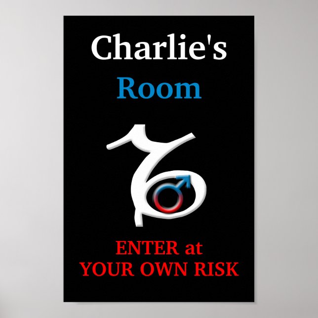 Capricorn Boy's Room Personalised Poster (Front)