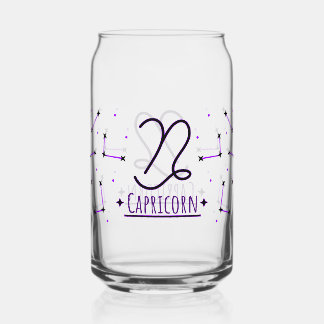 Capricorn Can Glass Zodiac Drinkware